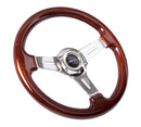 NRG Classic Wood Grain Steering Wheel (330mm) Wood Grain w/Chrome 3-Spoke Center-2