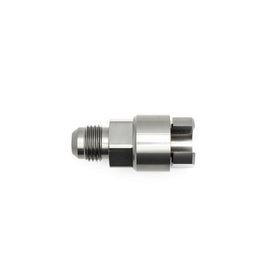 DeatschWerks 6AN Male Flare to 3/8in Female EFI Quick Connect Adapter - Anodized Matte Black - 0