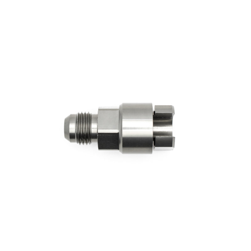 DeatschWerks 6AN Male Flare to 3/8in Female EFI Quick Connect Adapter - Anodized Matte Black - 0
