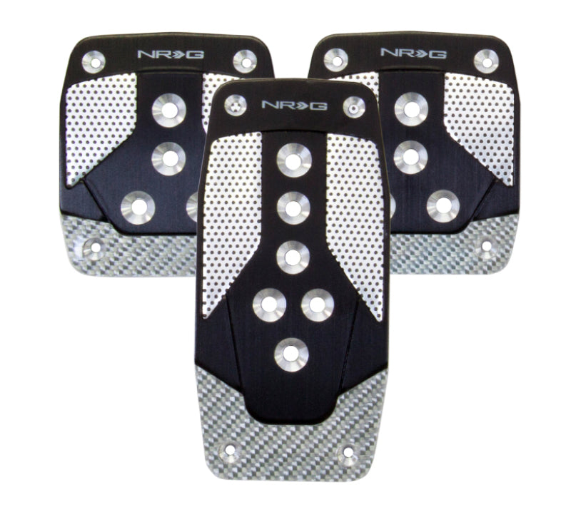 NRG Aluminum Sport Pedal M/T - Black w/Silver Carbon - 0