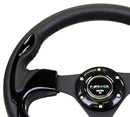NRG Reinforced Steering Wheel (320mm) Blk w/Gloss Black Trim-6
