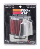 K&N 1.5in Flange ID x 3in OD x 2.5in Height Clamp On Crankcase Vent Filter-9