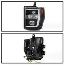 Spyder 08-10 Ford F-250 SD Projector Headlights V2-Switch Back Light Bar-Black PRO-YD-FS08V2-SBLB-BK-8