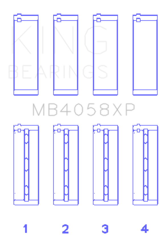 King Engine Bearings Nissan VQ35DE Performance Main Bearing Set - Size STDX