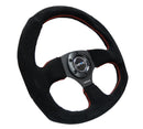 NRG Reinforced Steering Wheel (320mm Horizontal / 330mm Vertical) Suede w/Red Stitch-5