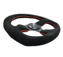 NRG Reinforced Steering Wheel (320mm Horizontal / 330mm Vertical) Suede w/Red Stitch-6