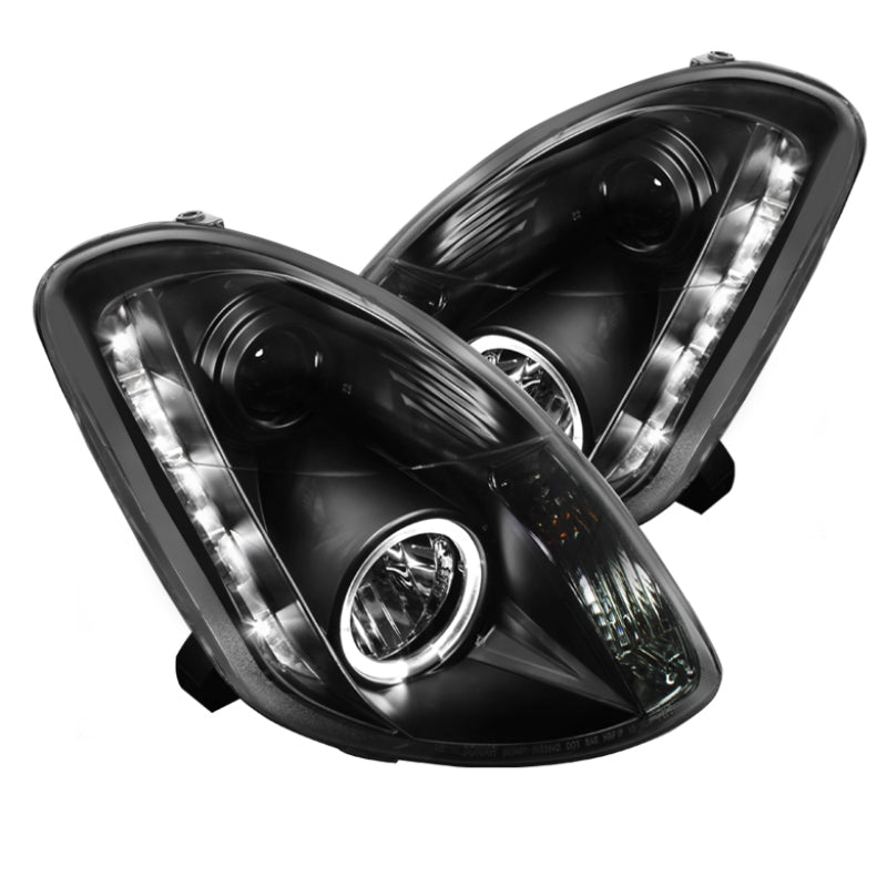 Spyder Infiniti G35 03-04 4DR Projector Halogen - LED Halo DRL Blk High H4 PRO-YD-IG35034D-DRL-BK - 0