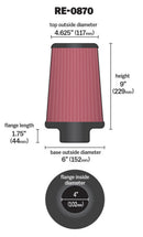 K&N Universal Rubber Filter 4inch FLG / 6inch OD-B / 4-5/8inch OD-T / 9inch H-4