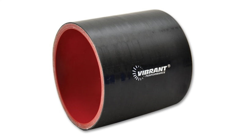 Vibrant 4 Ply Reinforced Silicone Straight Hose Coupling - 2.5in I.D. x 3in long (BLACK) - 0