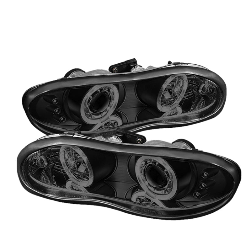 Spyder Chevy Camaro 98-02 Projector Headlights LED Halo LED Blk Smke - Low H1 PRO-YD-CCAM98-HL-BSM - 0