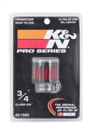 K&N 0.75 inch ID 1.375 inch OD 1.125 inch H Clamp On Crankcase Vent Filter-14