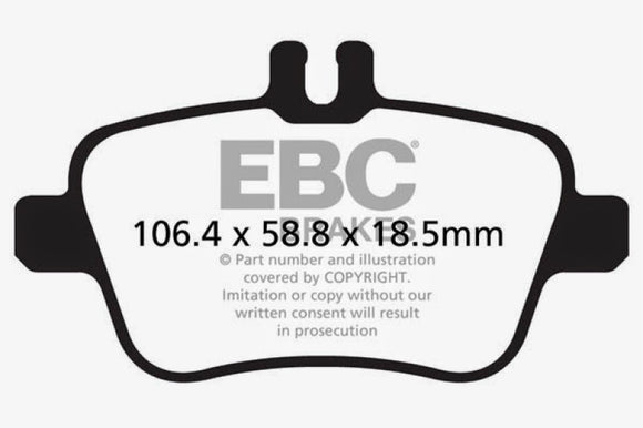 EBC 13+ Mercedes-Benz CLA250 2.0 Turbo Ultimax2 Rear Brake Pads