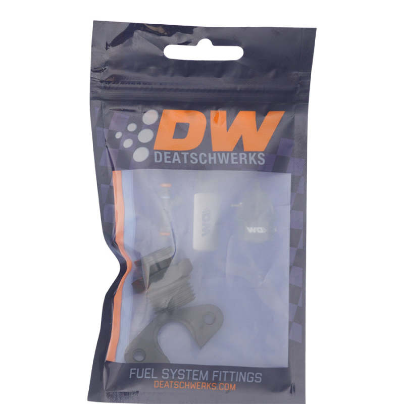 DeatschWerks 8AN ORB to Polaris RZR Turbo OE Regulator Adapter - Anodized Matte Black - 0