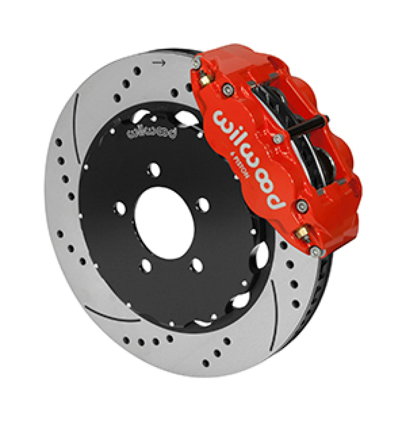 Wilwood Dynapro Radial / MC4 Rear Kit 12.19 Drilled Red Backdraft Roadster w/E46 Suspension w/Lines - 0