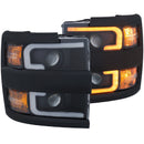 ANZO Projector Headlights 15-17 Chevrolet Silverado 2500HD / 3500HD Black w/ Black Rim-13