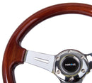NRG Classic Wood Grain Steering Wheel (330mm) Wood Grain w/Chrome 3-Spoke Center-3