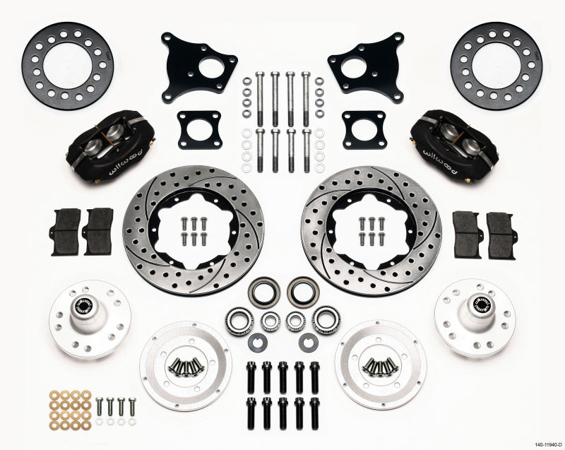 Wilwood Forged Dynalite Front Kit 11.00in Drilled AMC 71-76 OE Disc w/o Bendix Brakes - 0