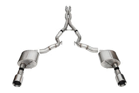 Corsa 24+ Ford Mustang GT Conv. Xtreme Cat-Back Ex. Sys. 3.0in Dual Rear Ex w/4.5in StraightCut Tips