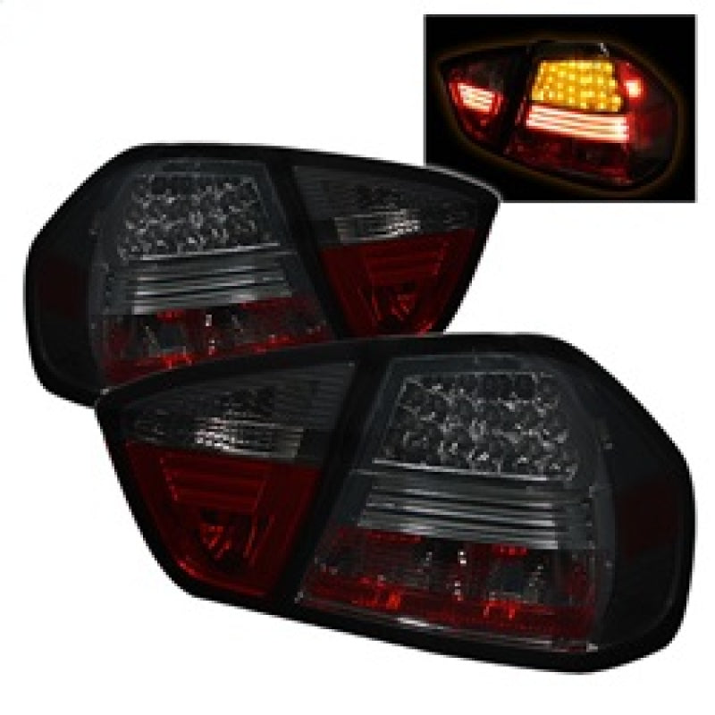 Spyder BMW E90 3-Series 06-08 4Dr LED Tail Lights Smoke ALT-YD-BE9006-LED-SM - 0