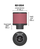 K&N 1.5in Flange ID x 3in OD x 2.5in Height Clamp On Crankcase Vent Filter-4