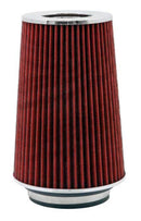 K&N Universal Air Filter Chrome Round Tapered Red - 4in Flange ID x 1.125in Flange Length x 9.5in H-17