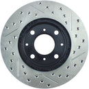 StopTech 96-00 Honda Civic DX/HX Coupe/90-00 Civic DX/LX Sedan Slotted & Drilled Right Front Rotor-3