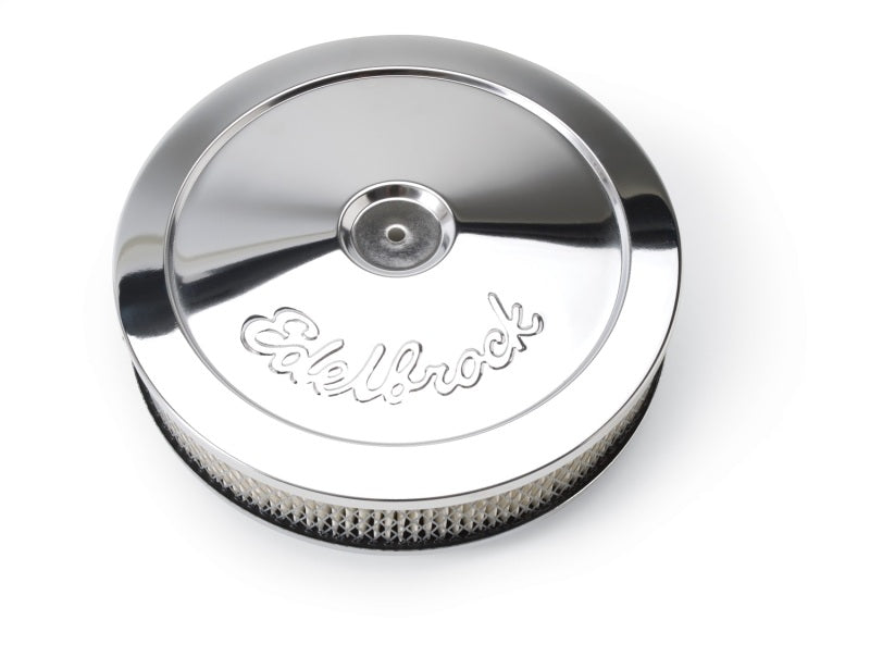 Edelbrock Air Cleaner Pro-Flo Series Round Steel Top Paper Element 10In Dia X 3 5In Chrome - 0