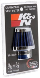 K&N 2in Base OD x .375in Flange ID x 1.75in H Rubber Base Crankcase Vent Filter - Blue-14