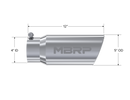 MBRP Universal Tip 5 O.D. Angled Rolled End 4 inlet 12 length-3