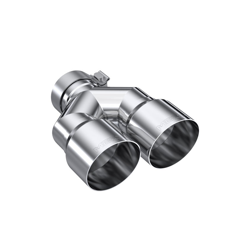 MBRP 3in ID / Dual 4in OD Out Staggered L 9.37in / R 9.87in Single Wall T304 SS Univ Exhaust Tip - 0