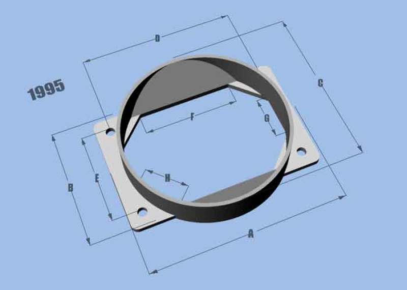 Vibrant MAF Sensor Adapter Plate for Mitsubishi applications use w/ 4.5in Inlet I.D. filters only - 0