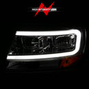 ANZO 1999-2004 Jeep Grand Cherokee Crystal Headlights w/ Light Bar Chrome Housing-8