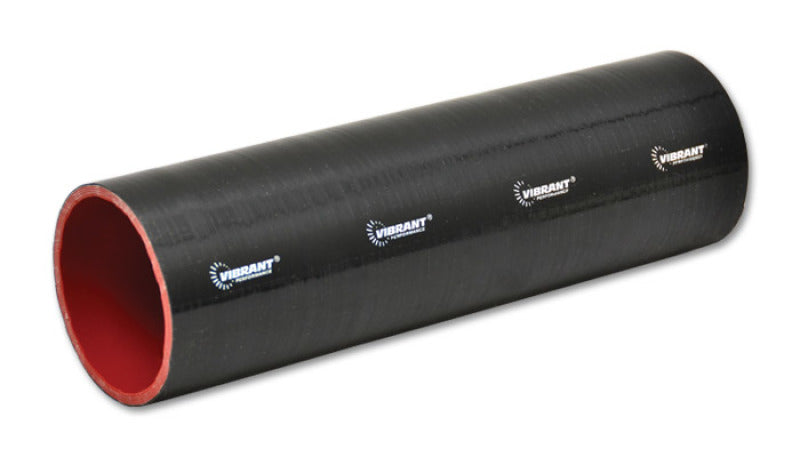 Vibrant 4 Ply Reinforced Silicone Straight Hose Coupling - 2.5in I.D. x 12in long (BLACK) - 0