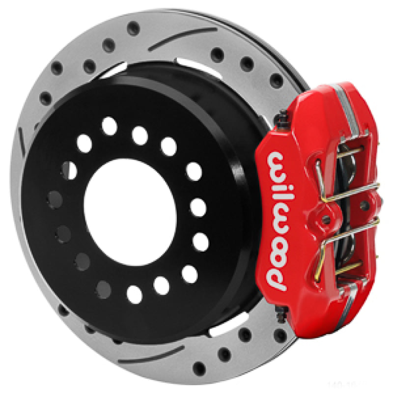 Wilwood Chevy Monte Carlo Forged 4 Piston DynaPro Red Caliper HP32 VV D&S Rotor - 11.00x0.81 - 0