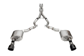 Corsa 24+ Frd MustangGT Conv Xtreme Cat-Back Ex.Sys 3.0in Dual Rear Ex w/4.5in Blk PVD ProSeries Tip