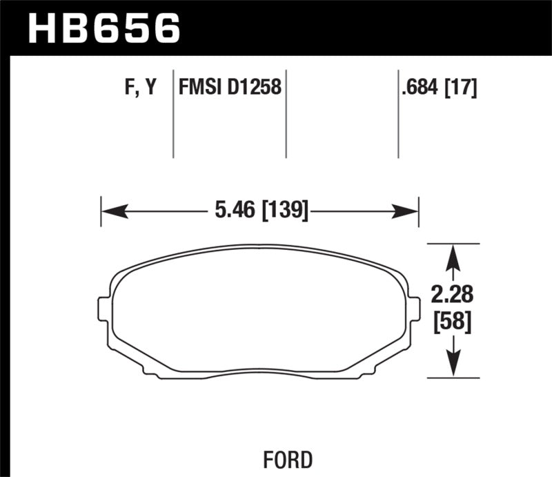 Hawk 07-15 Ford Edge / 07-15 Lincoln MKX / 07-17 Mazda CX-9 LTS Street Front Brake Pads - 0