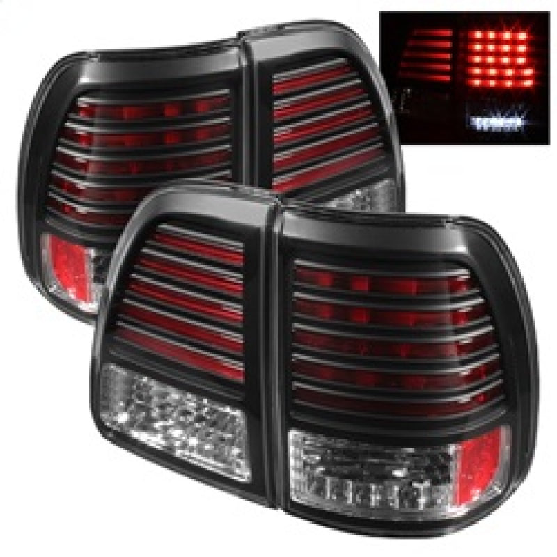 Spyder Toyota Land Cruiser 98-05 LED Tail Lights Black ALT-YD-TLAN98-LED-BK - 0