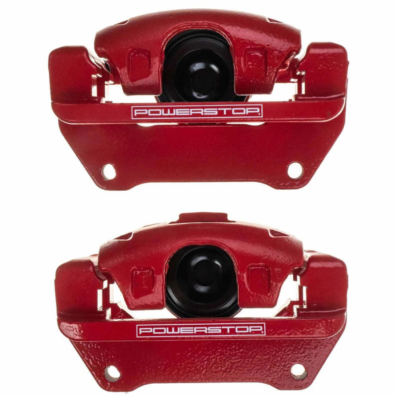 Power Stop 07-18 Jeep Wrangler JK Front Red Caliper Pair w/Bracket - 0