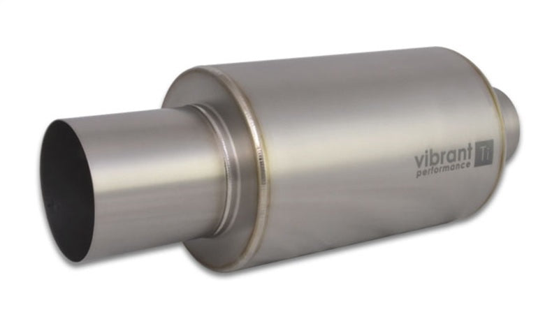 Vibrant Titanium Muffler w/Straight Cut Natural Tip 3in. Inlet / 3in. Outlet - 0