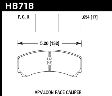 Hawk DTC-60 AP Racing/Alcon HB110 w/42mm Rad Depth Racing Brake Pads - 0