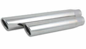 Vibrant 3.5in Round SS Truck/SUV Exh Tip (Single wall Angle Cut Rolled Edge) - 3in inlet 11in long - 0