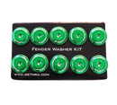 NRG Fender Washer Kit w/Color Matched M6 Bolt Rivets For Plastic (Green) - Set of 10-4