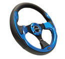 NRG Reinforced Steering Wheel (320mm) Blk w/Blue Trim-8
