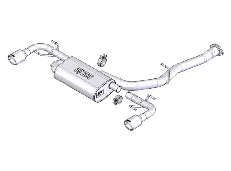 Borla 03-09 Mazda RX-8 1.3L Single Round Rolled Angle-Cut Cat-Back Exhaust - 0