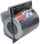 K&N Universal Filter Chrome Round Tapered White - 4in Flange ID x 1.125in Flange Length x 5.5in H-16