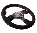 NRG Reinforced Steering Wheel (320mm) Blk Suede w/Dual Buttons-5
