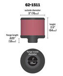 K&N 1in Flange ID x 3in OD x 2.5in Height Clamp On Crankcase Vent Filter-3