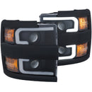 ANZO Projector Headlights 15-17 Chevrolet Silverado 2500HD / 3500HD Black w/ Black Rim-14