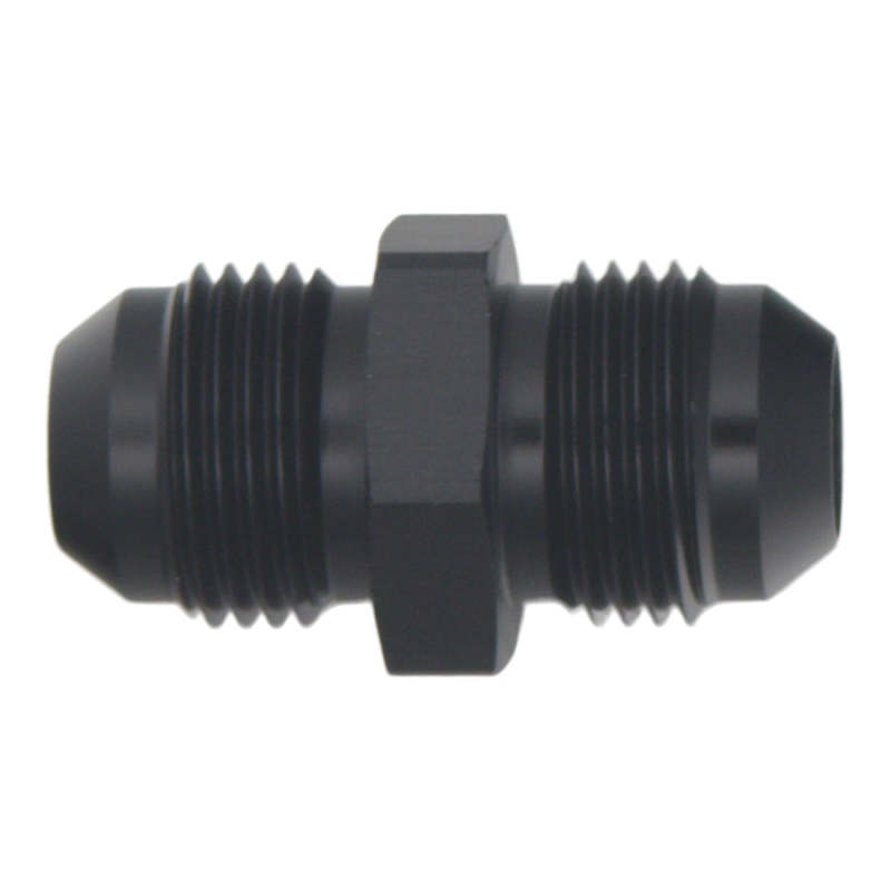 DeatschWerks 8AN Male Flare to 8AN Male Flare Coupler - Anodized Matte Black - 0