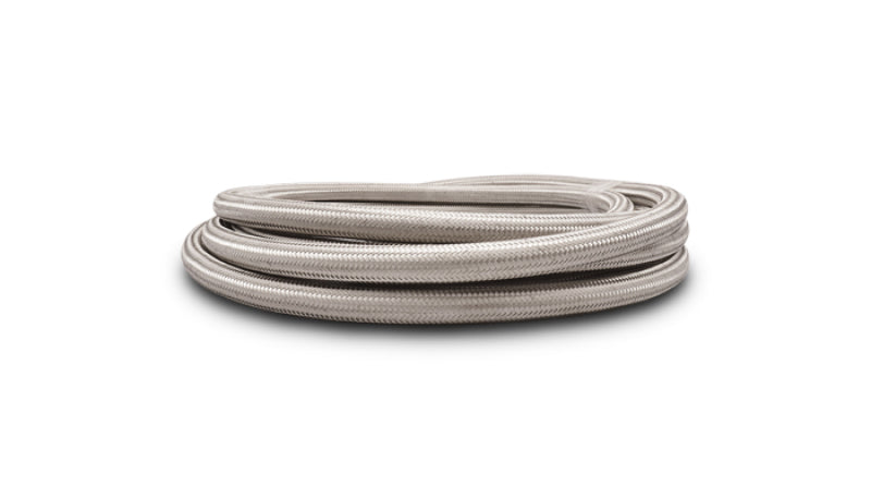 Vibrant -6 AN SS Braided Flex Hose (2 foot roll) - 0